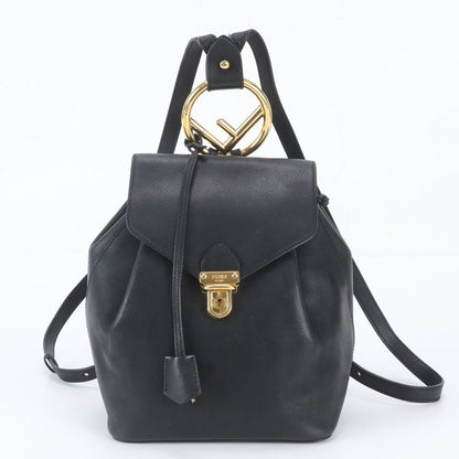 Fendi Is Backpack Leather Shoulder Bag Black