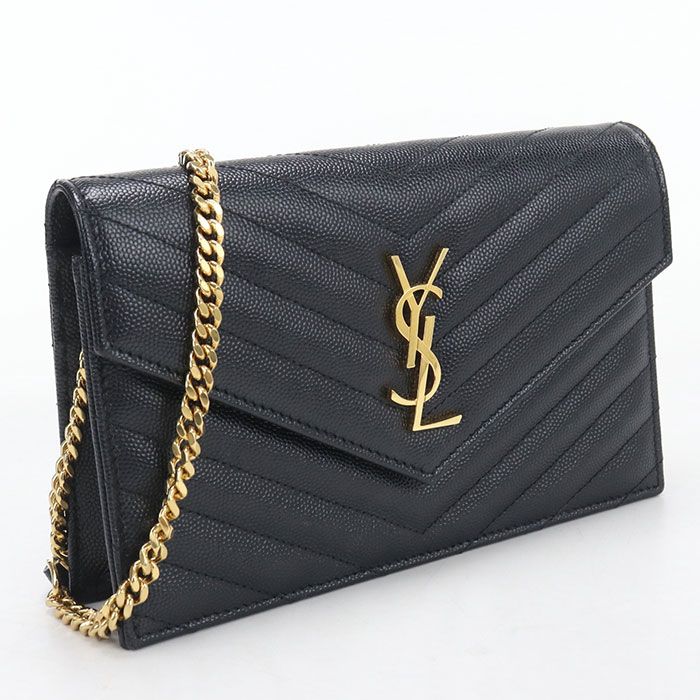 Saint Laurent Envelope Cassandra Chain Wallet Calfskin Shoulder Bag