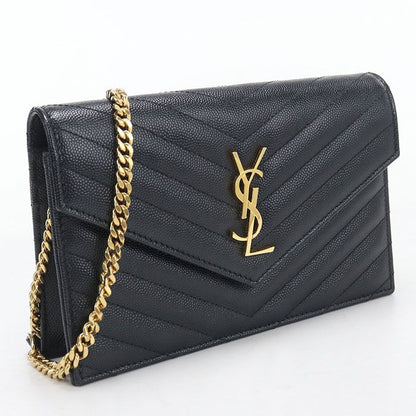Saint Laurent Envelope Cassandra Chain Wallet Calfskin Shoulder Bag