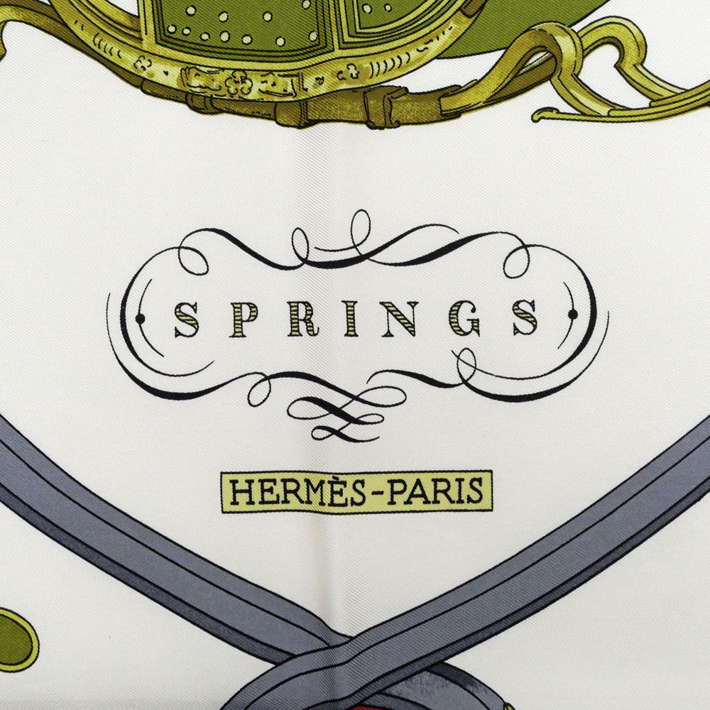 Hermes Carre 90 Spring Red White Carriage Scarf Silk — view 7