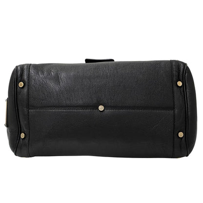 Bvlgari Chandra Shoulder Bag Leather Black Gold Chic Monotone — view 3