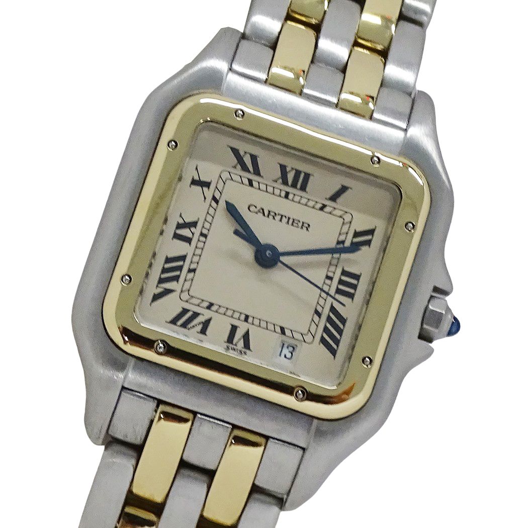 Cartier Clock Boys' Panthere MM Date Quartz Stainless SS Gold YG 2