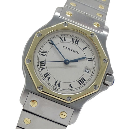Cartier Watch Santos Octagon LM Date Quartz Stainless Steel Gold YG