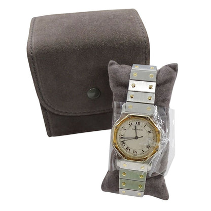 Cartier Watch Santos Octagon LM Date Quartz Stainless Steel Gold YG — view 8