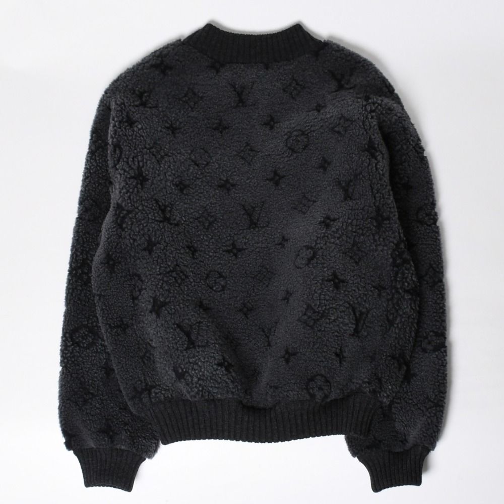 Louis Vuitton Shearling Crew Neck Knit Sweatshirt Rda Black Gray S — view 2