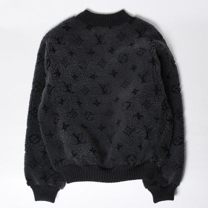 Louis Vuitton Shearling Crew Neck Knit Sweatshirt Rda Black Gray S — view 2
