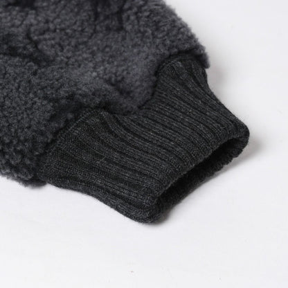 Louis Vuitton Shearling Crew Neck Knit Sweatshirt Rda Black Gray S — view 8