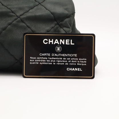 Chanel Mademoiselle Quilted Bowling Bag Chain Shoulder Sparkle Leather Black — view 7