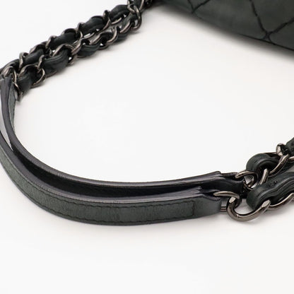 Chanel Mademoiselle Quilted Bowling Bag Chain Shoulder Sparkle Leather Black — view 4