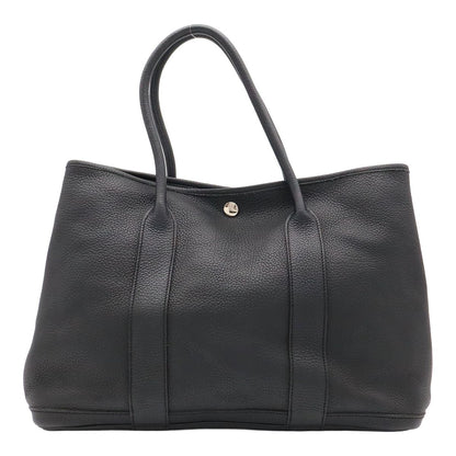 Hermes Garden Party PM Tote Bag Leather Black Silver