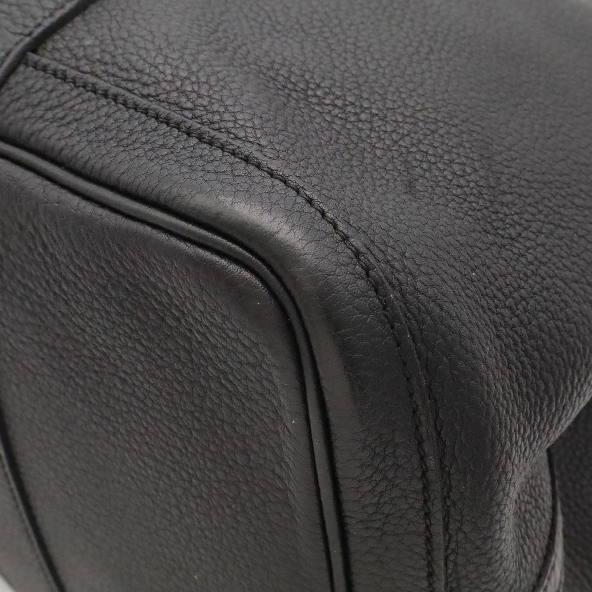Hermes Garden Party PM Tote Bag Leather Black Silver — view 3