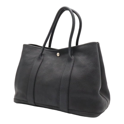 Hermes Garden Party PM Tote Bag Leather Black Silver — view 2