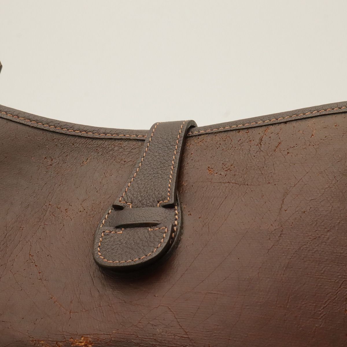 Hermes Evelyne I 1 GM Shoulder Bag Amazonia Leather Dark Brown Silver — view 5
