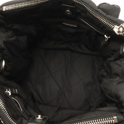 Prada Bomber Tote 2-Way Shoulder Bag Crossbody Nylon Leather Nero Black — view 7