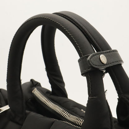 Prada Bomber Tote 2-Way Shoulder Bag Crossbody Nylon Leather Nero Black — view 4