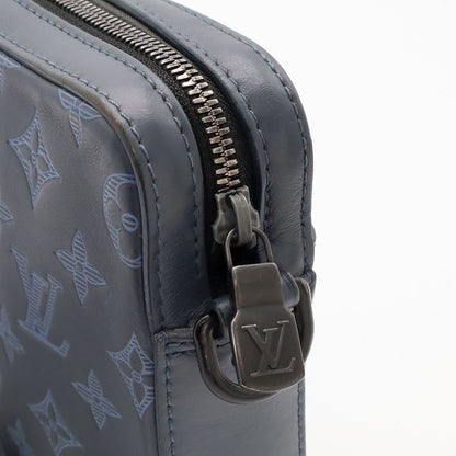 Louis Vuitton Monogram Shadow Duo Messenger Shoulder Bag Navy Blue Coin — view 5