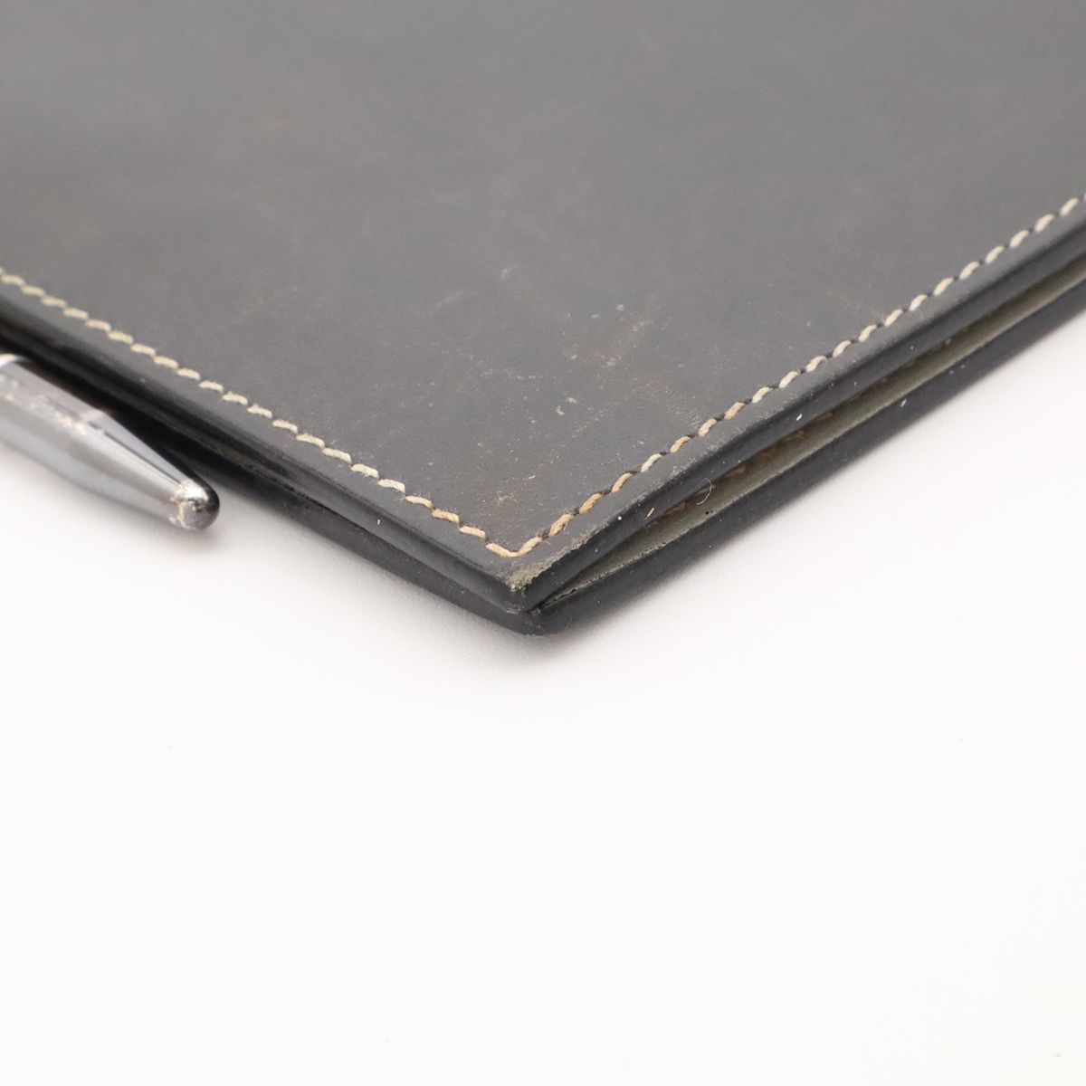 Hermes Agenda Gloves Trotter Cover Box Calf Leather Gray with Ballpoint Pen — view 3