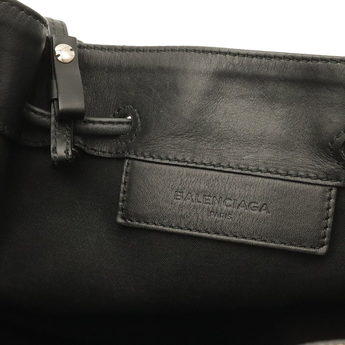 Balenciaga Navy Bucket Logo Shoulder Bag Drawstring Crossbody Canvas Leather — view 8