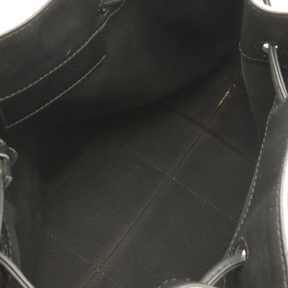 Balenciaga Navy Bucket Logo Shoulder Bag Drawstring Crossbody Canvas Leather — view 7