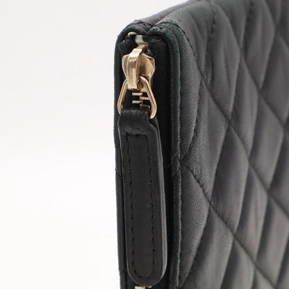 Chanel Quilted CC Logo Clutch Multi Pouch Leather Black Gold — view 4