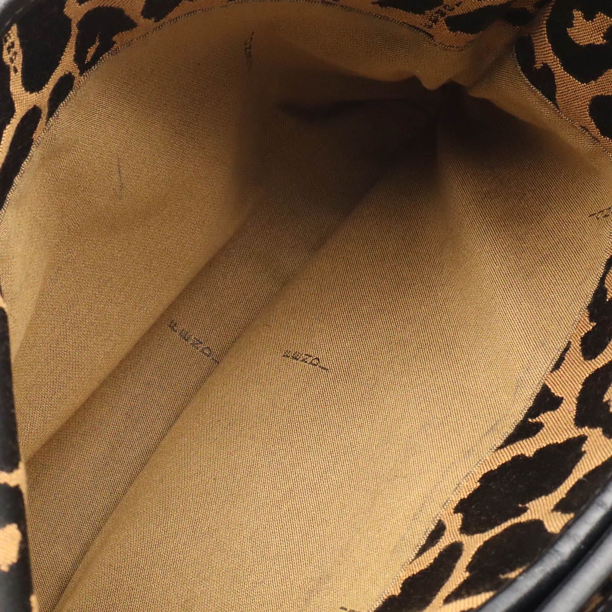 Fendi Tote Bag Shoulder Leopard Print Canvas Leather Brown Black — view 7
