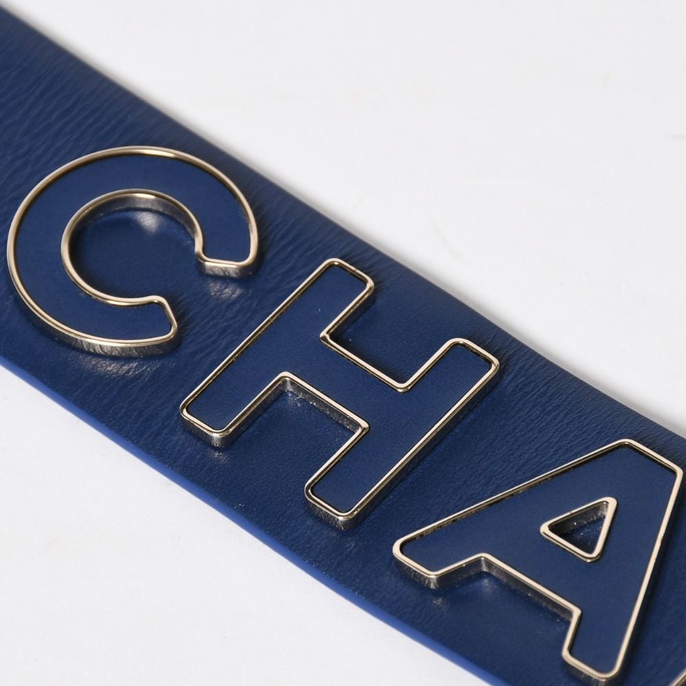Chanel Pharrell Williams Leather Belt 95/38 CC Logo Navy — view 4