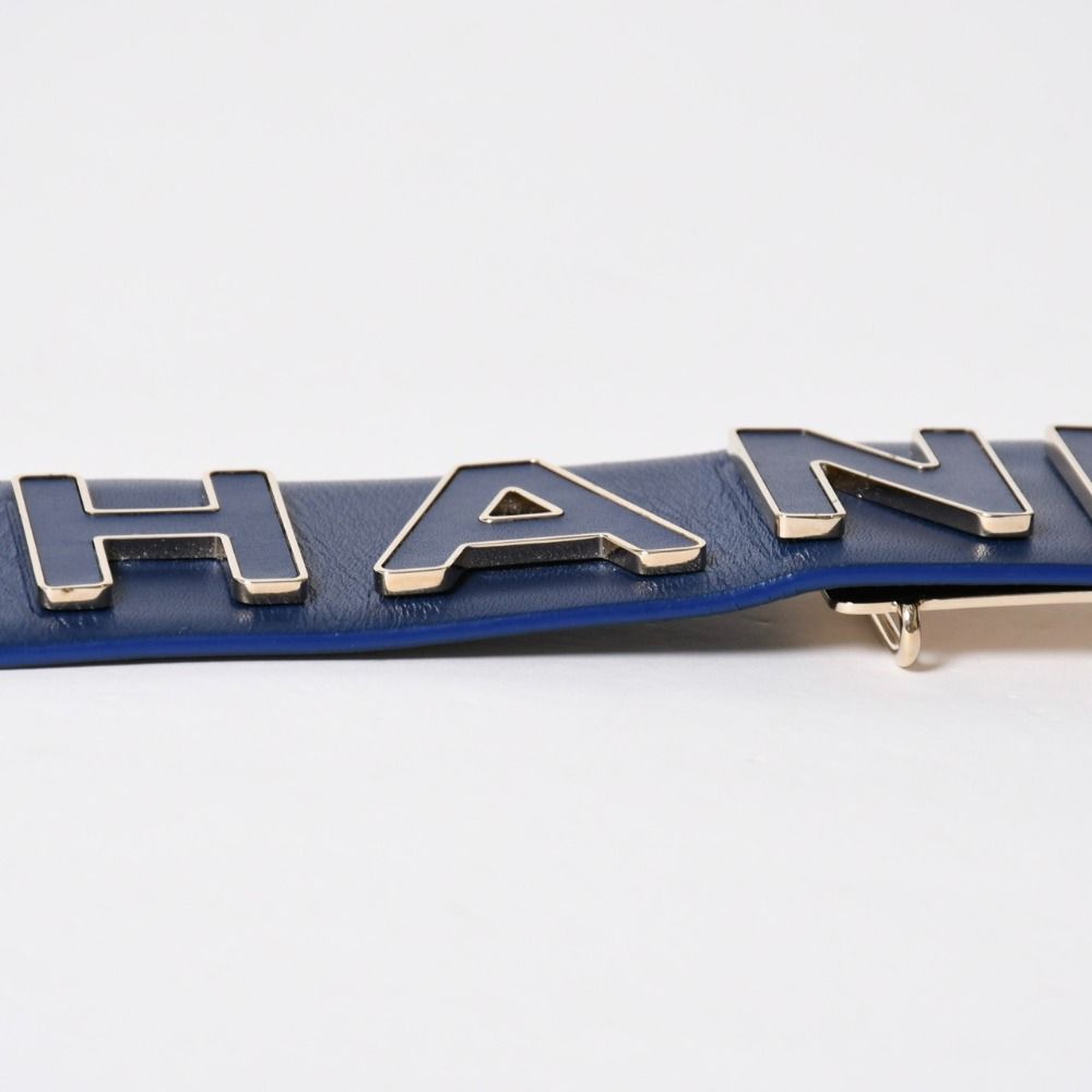Chanel Pharrell Williams Leather Belt 95/38 CC Logo Navy — view 7