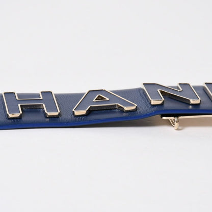 Chanel Pharrell Williams Leather Belt 95/38 CC Logo Navy — view 7