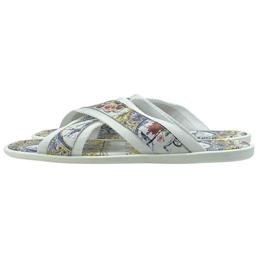 Dolce & Gabbana Sandals Cross Strap Majolica Pattern Synthetic — view 3