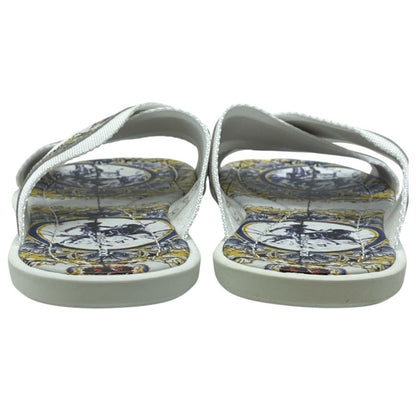 Dolce & Gabbana Sandals Cross Strap Majolica Pattern Synthetic — view 5