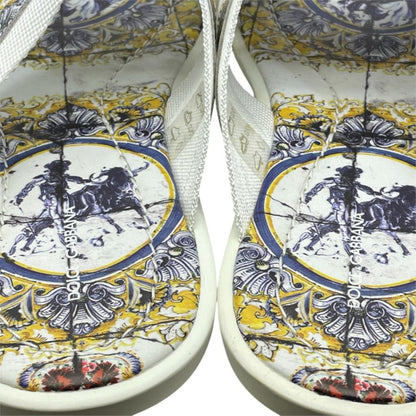 Dolce & Gabbana Sandals Cross Strap Majolica Pattern Synthetic — view 6