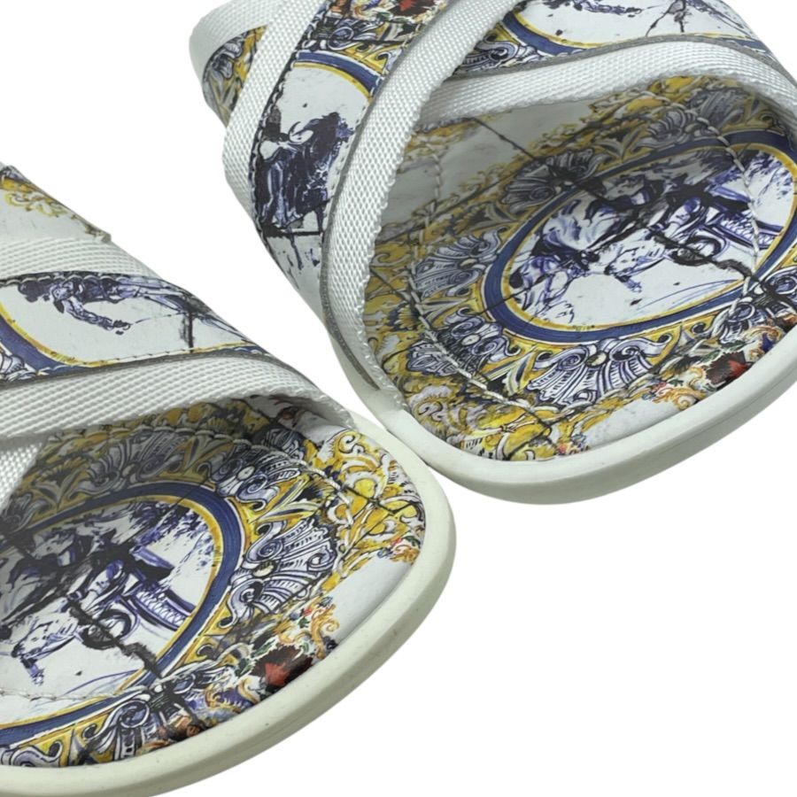 Dolce & Gabbana Sandals Cross Strap Majolica Pattern Synthetic — view 7