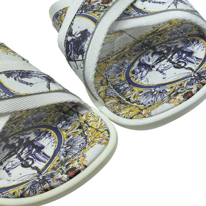 Dolce & Gabbana Sandals Cross Strap Majolica Pattern Synthetic — view 7