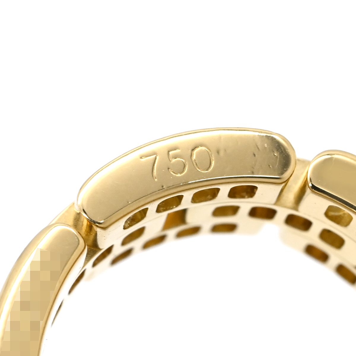 Cartier Maillon Panthere 3-Row Half Diamond Ring Yellow Gold 50 — view 4