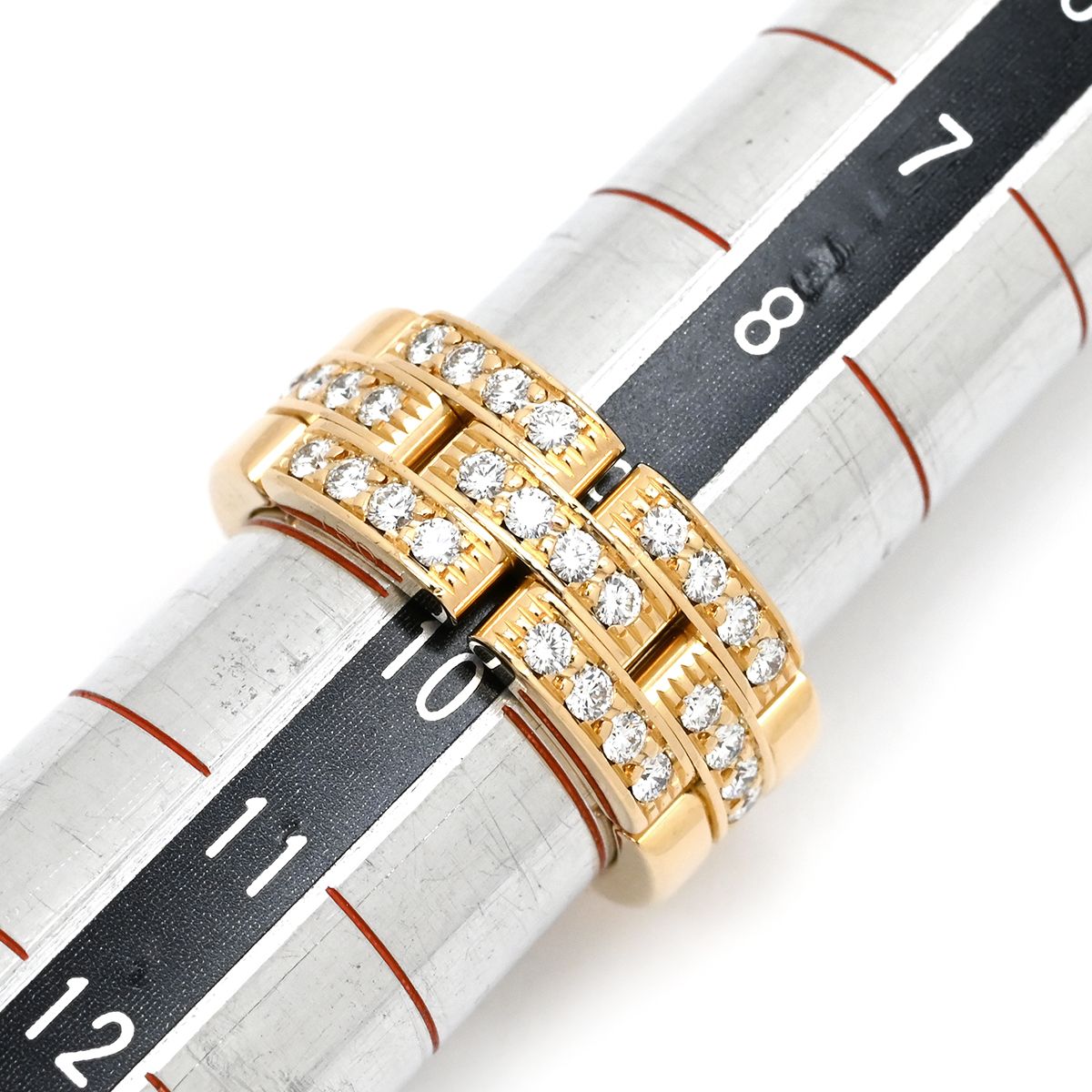 Cartier Maillon Panthere 3-Row Half Diamond Ring Yellow Gold 50 — view 8