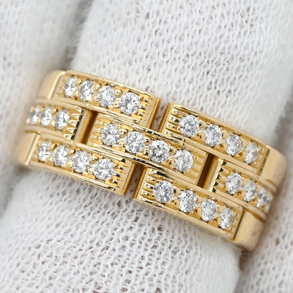 Cartier Maillon Panthere 3-Row Half Diamond Ring Yellow Gold 50 — view 7