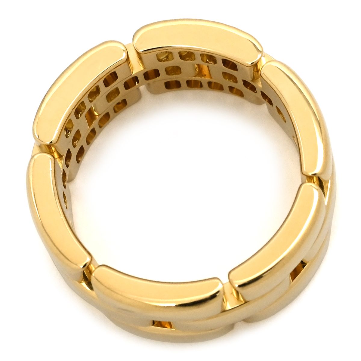 Cartier Maillon Panthere 3-Row Half Diamond Ring Yellow Gold 50 — view 2