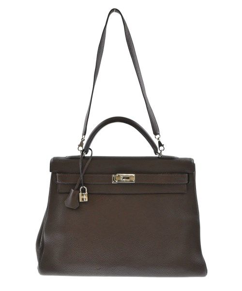Hermes Kelly 40 Veau Togo Chocolat Silver Handbag — view 6