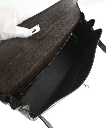 Hermes Kelly 40 Veau Togo Chocolat Silver Handbag — view 4