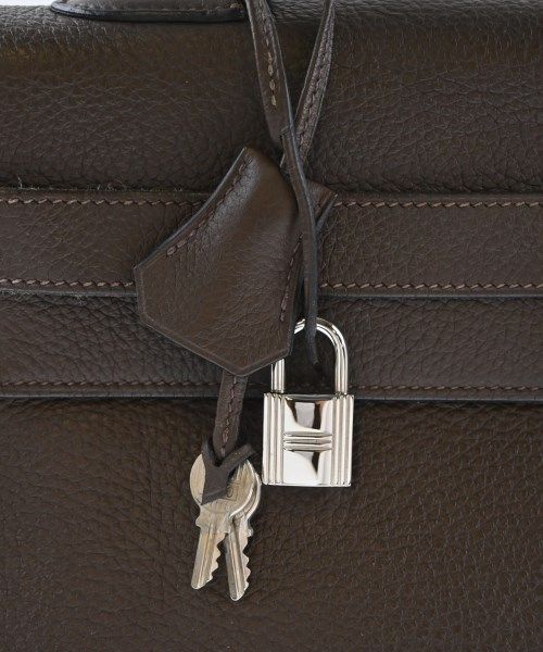 Hermes Kelly 40 Veau Togo Chocolat Silver Handbag — view 7