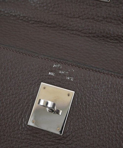 Hermes Kelly 40 Veau Togo Chocolat Silver Handbag — view 5