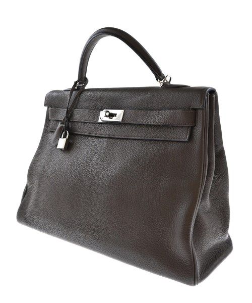Hermes Kelly 40 Veau Togo Chocolat Silver Handbag — view 2