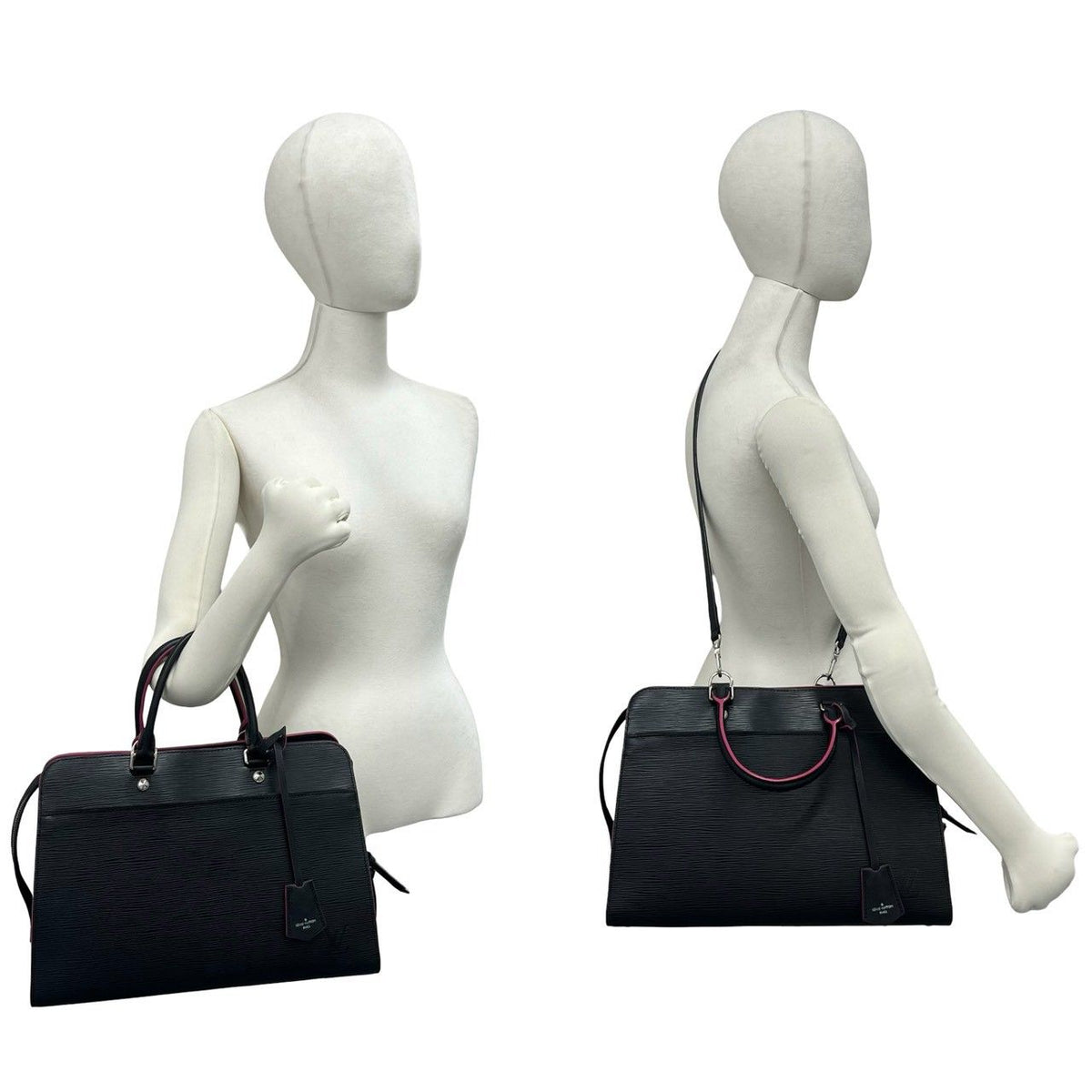 Louis Vuitton Vaneau GM Epi Leather 2-Way Shoulder Bag Noir Hot Pink — view 2