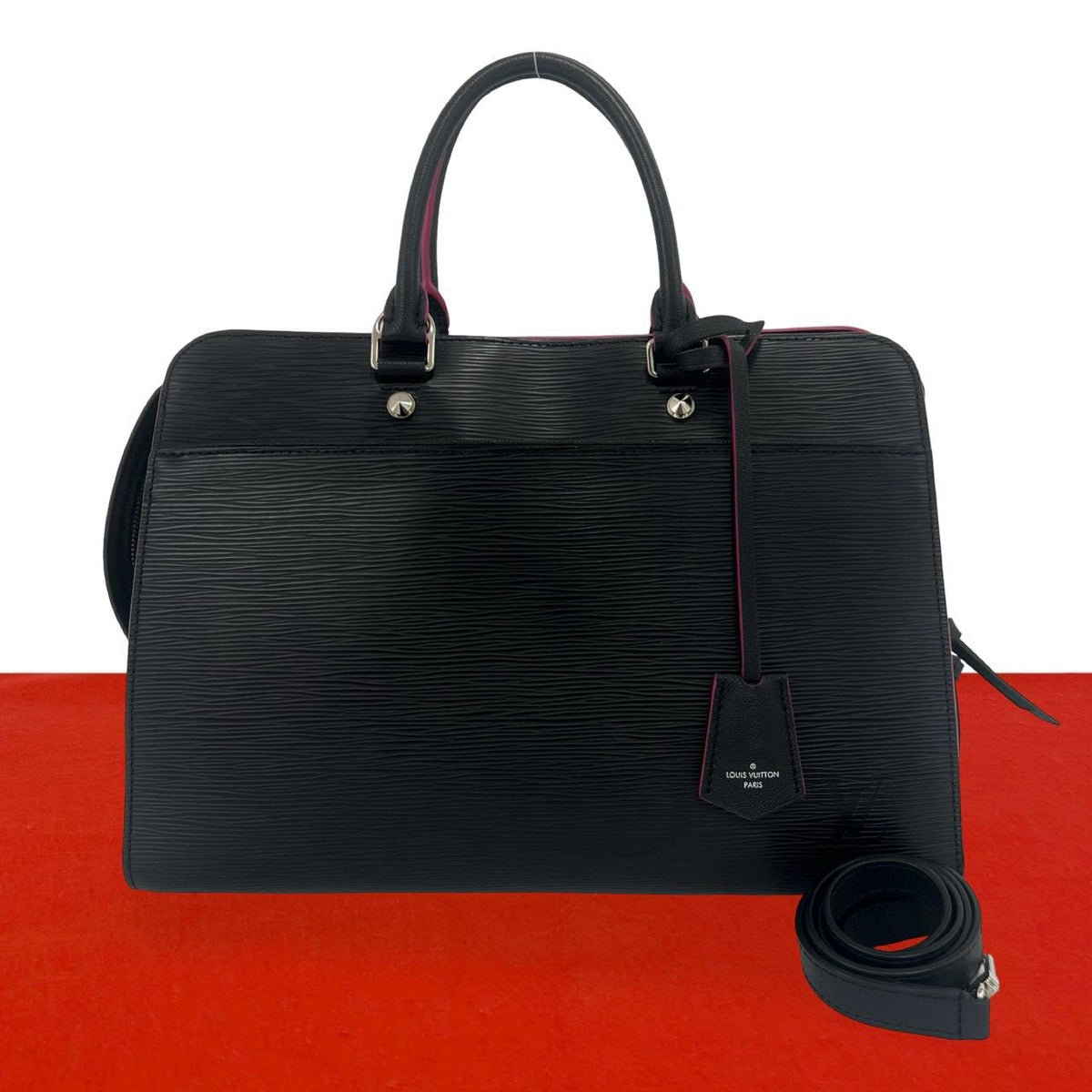Louis Vuitton Vaneau GM Epi Leather 2-Way Shoulder Bag Noir Hot Pink