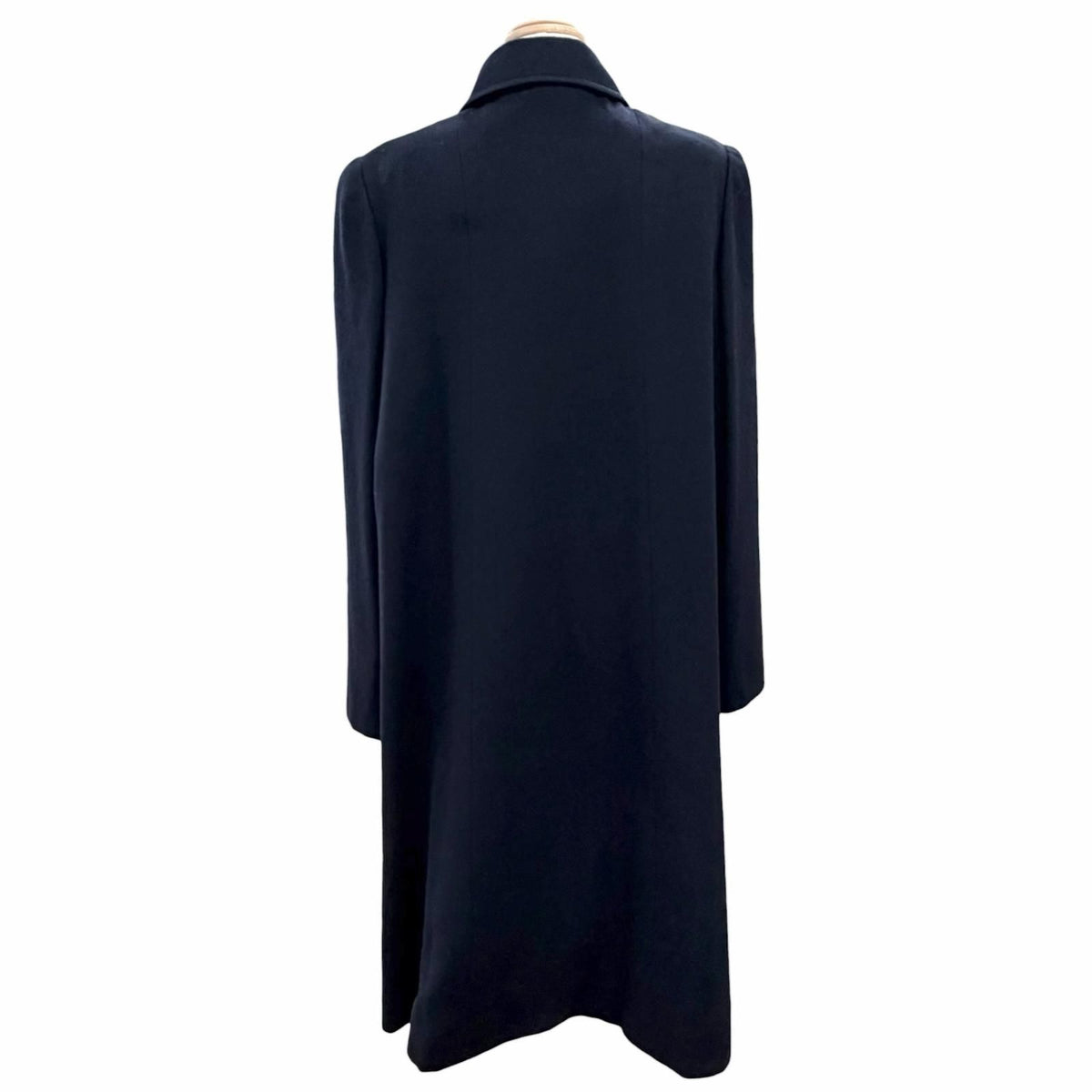 Chanel Vintage 96A Cashmere 100% Lining Silk Coco Gold Button Long Coat Dark — view 4