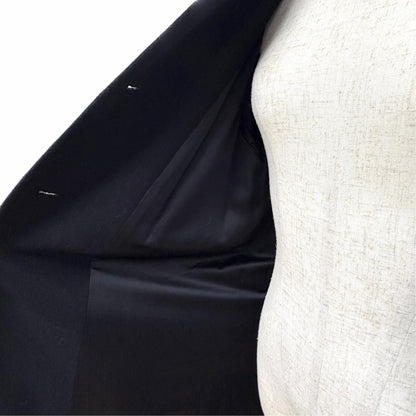 Chanel Vintage 96A Cashmere 100% Lining Silk Coco Gold Button Long Coat Dark — view 5