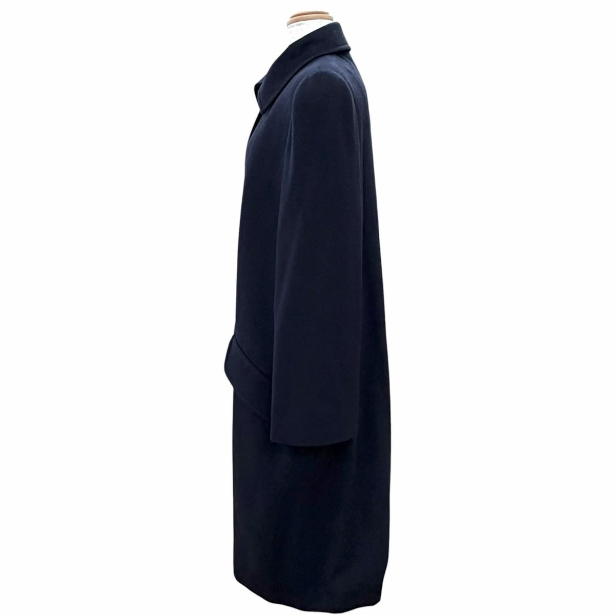 Chanel Vintage 96A Cashmere 100% Lining Silk Coco Gold Button Long Coat Dark — view 3
