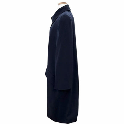 Chanel Vintage 96A Cashmere 100% Lining Silk Coco Gold Button Long Coat Dark — view 3