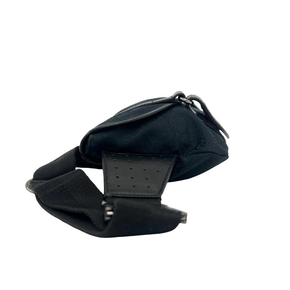Gucci GG Canvas Leather Shoulder Bag Waist Pouch Black — view 5