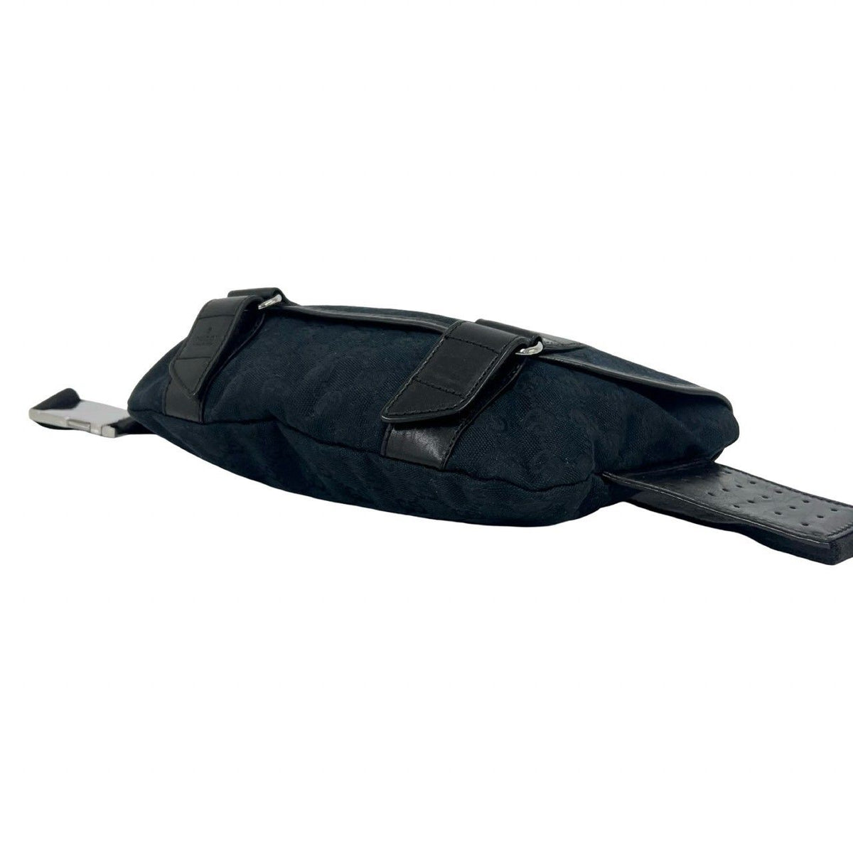 Gucci GG Canvas Leather Shoulder Bag Waist Pouch Black — view 8